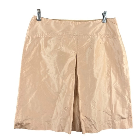 J Crew 100% Silk Champagne Gold Mini Skirt Size 8 - Picture 1 of 4